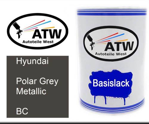 Hyundai, Polar Grey Metallic, BC: 500ml Lackdose, von ATW Autoteile West.